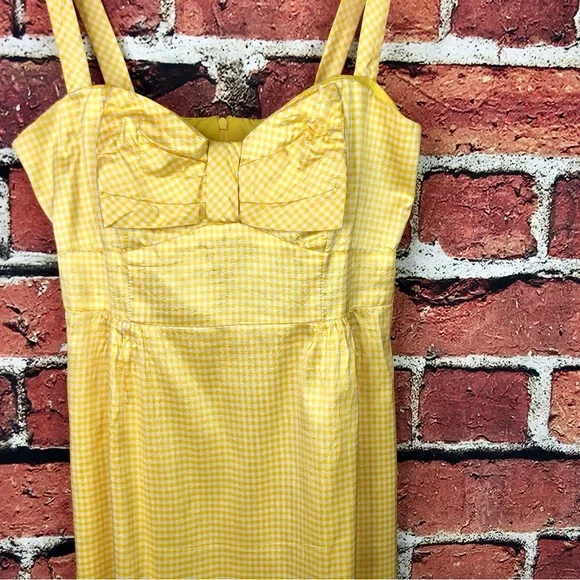 Nanette Lepore silk gingham bow front dress - Picture 3 of 7